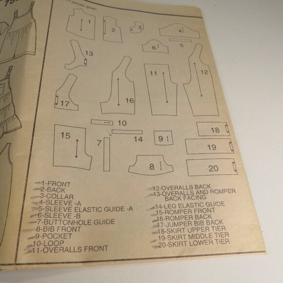 Simplicity 7566 Clothing Pattern Toddler 1/2 - 2 UNCUT overalls, sundress - Picture 6 of 8